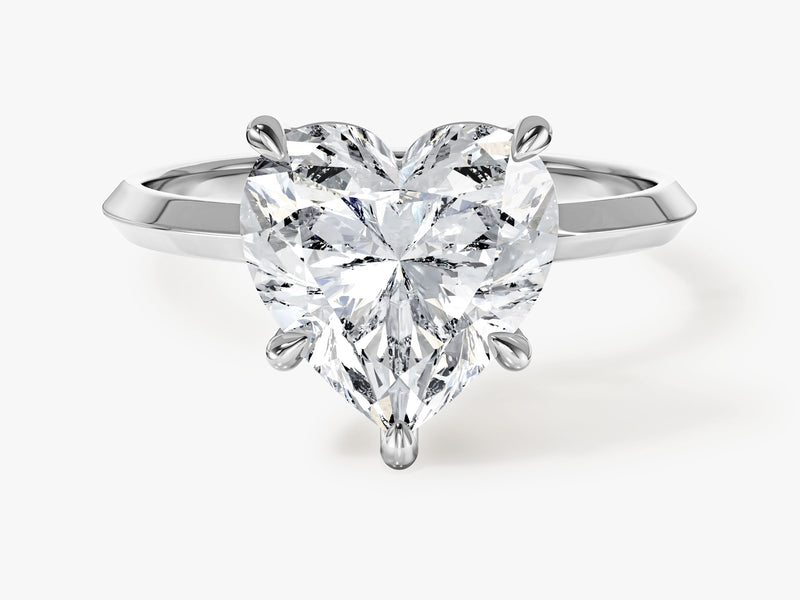 Knife Edge Heart Moissanite Engagement Ring (3.00 CT)
