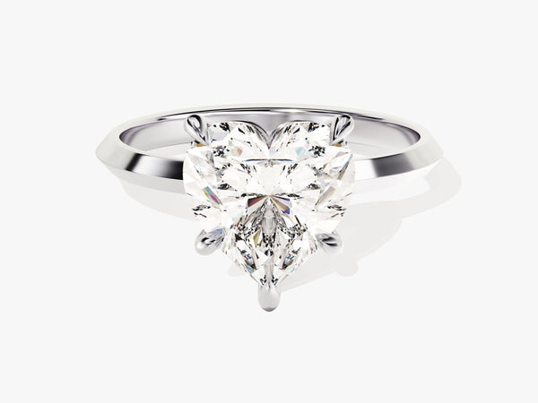 Knife Edge Heart Moissanite Engagement Ring (3.00 CT)