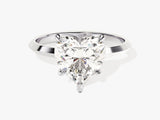 Knife Edge Heart Diamond Engagement Ring (3.00 CT)