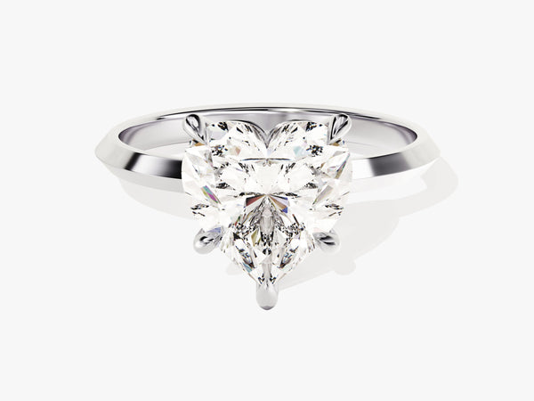 Knife Edge Heart Diamond Engagement Ring (3.00 CT)