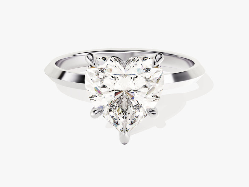 Knife Edge Heart Moissanite Engagement Ring (3.00 CT)
