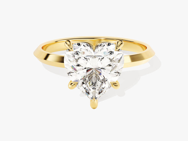 Knife Edge Heart Moissanite Engagement Ring (3.00 CT)