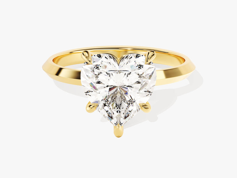 Knife Edge Heart Moissanite Engagement Ring (3.00 CT)