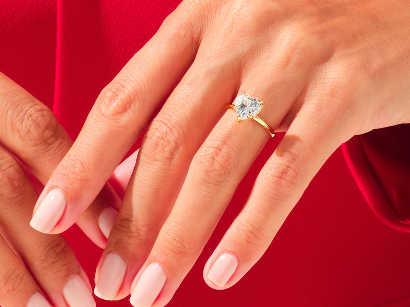 Knife Edge Heart Diamond Engagement Ring (3.00 CT)