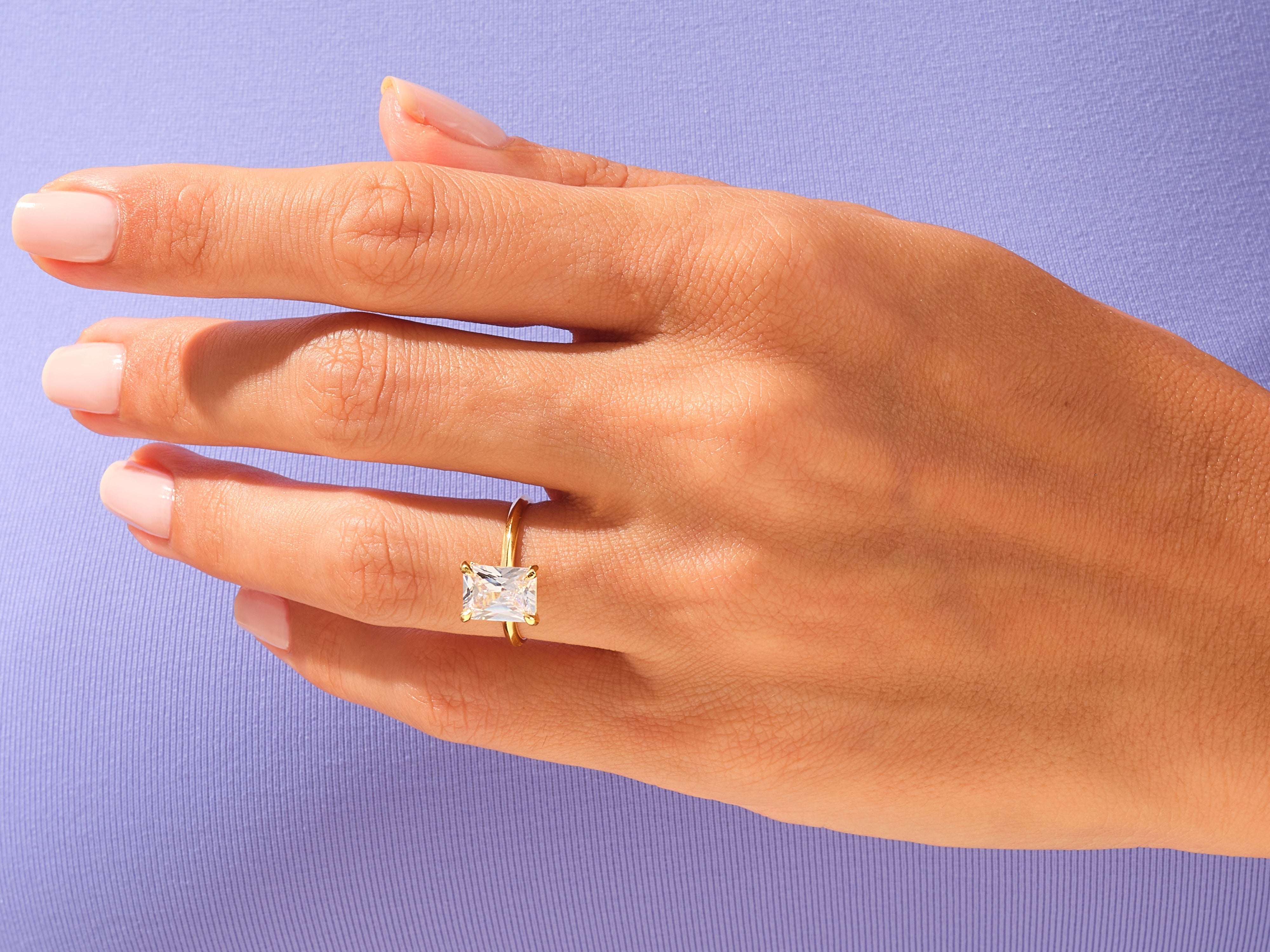 Knife Edge Radiant Lab Grown Diamond Engagement Ring (3.00 CT)