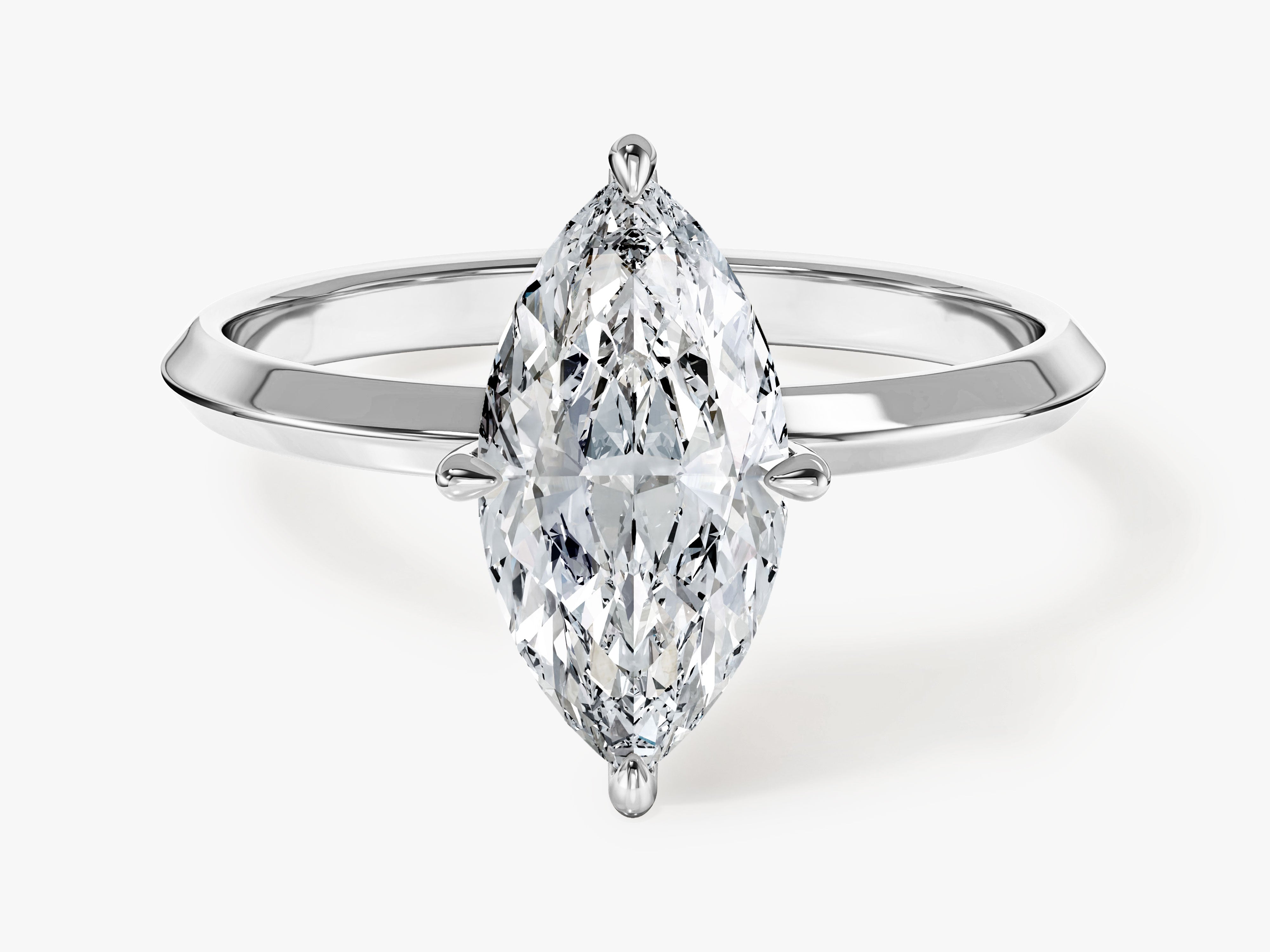 Knife Edge Marquise Moissanite Engagement Ring (1.50 CT)