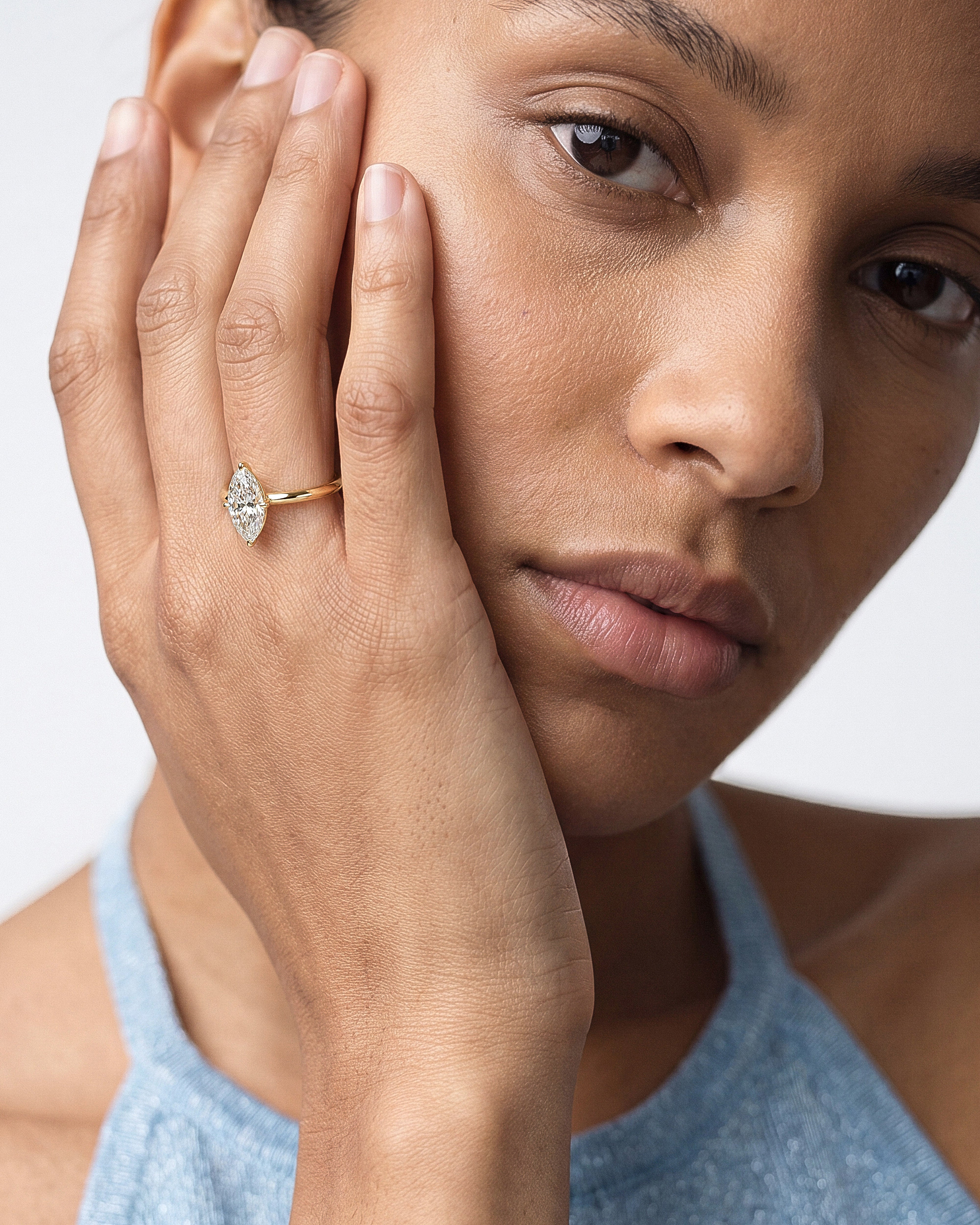 Knife Edge Marquise Lab Grown Diamond Engagement Ring (1.50 CT)