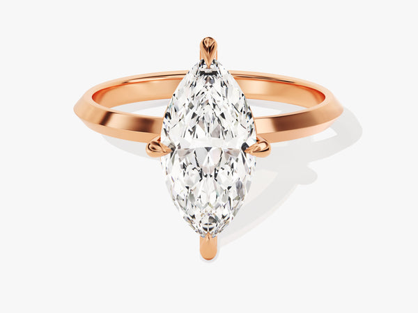 Knife Edge Marquise Moissanite Engagement Ring (2.00 CT)