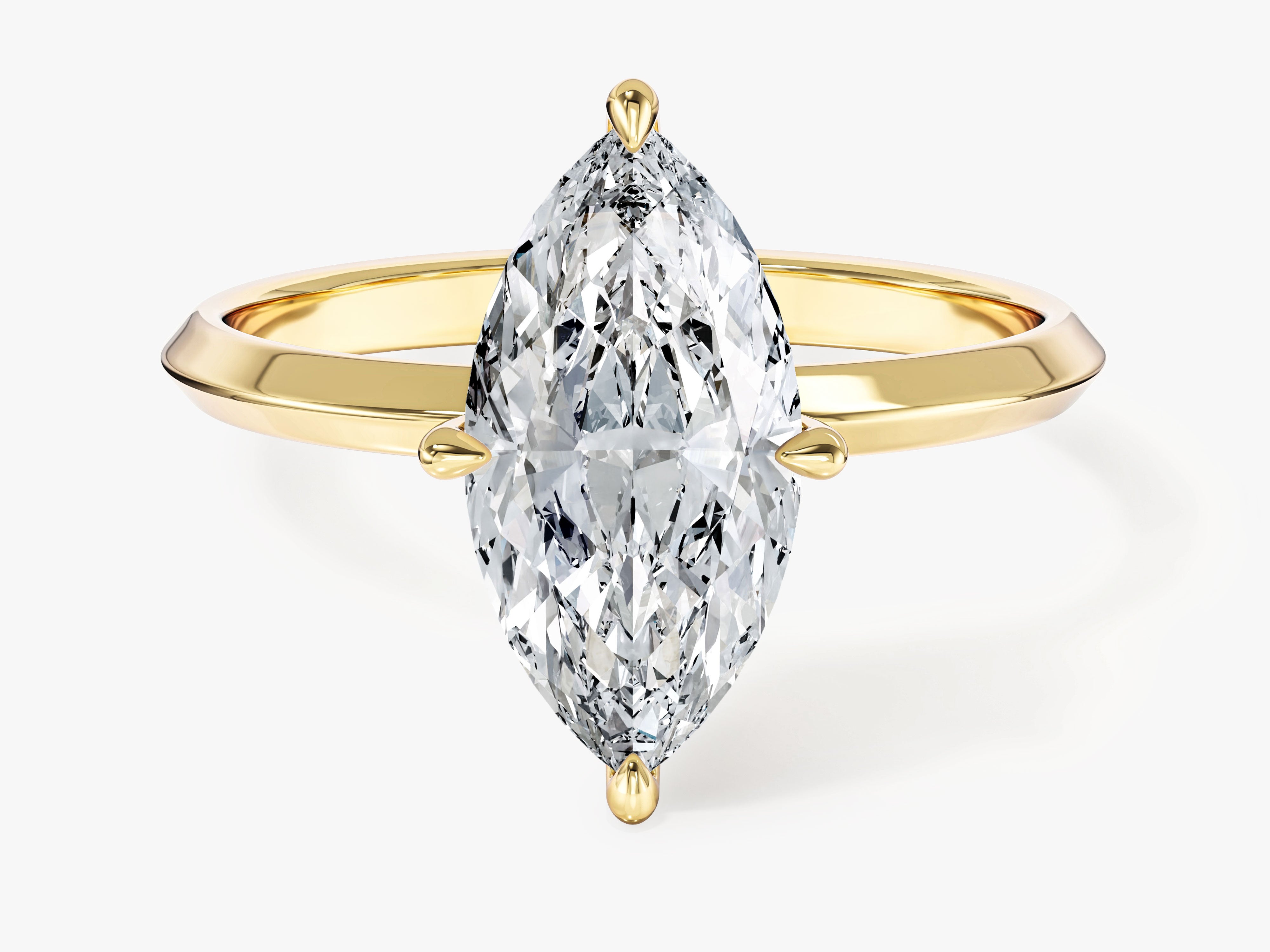 Knife Edge Marquise Moissanite Engagement Ring (2.00 CT)