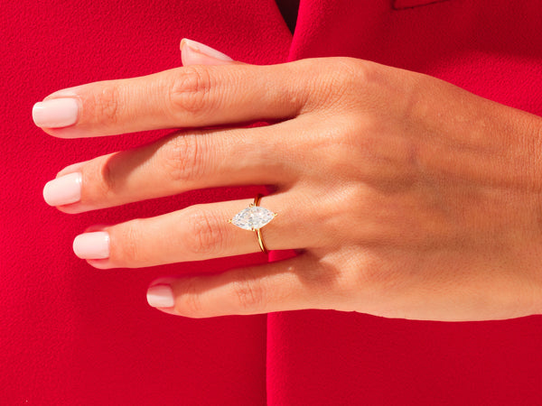 Knife Edge Marquise Diamond Engagement Ring (3.00 CT)