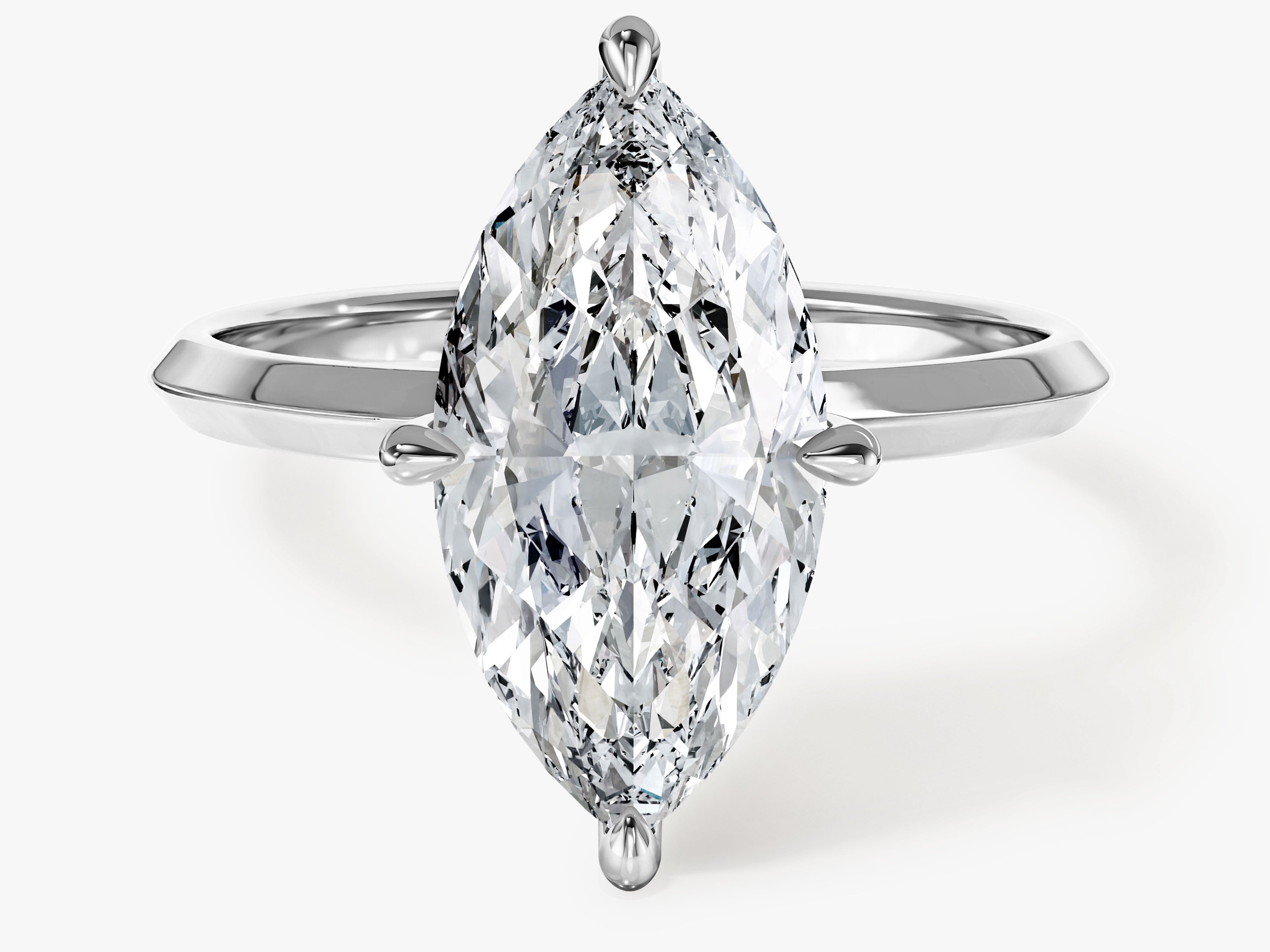 Knife Edge Marquise Moissanite Engagement Ring (3.00 CT)