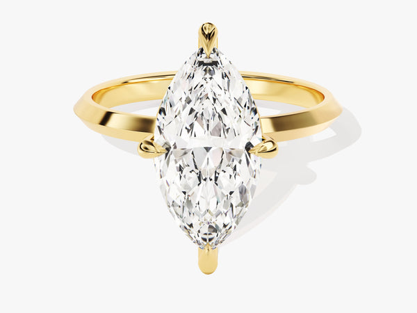 Knife Edge Marquise Lab Grown Diamond Engagement Ring (3.00 CT)
