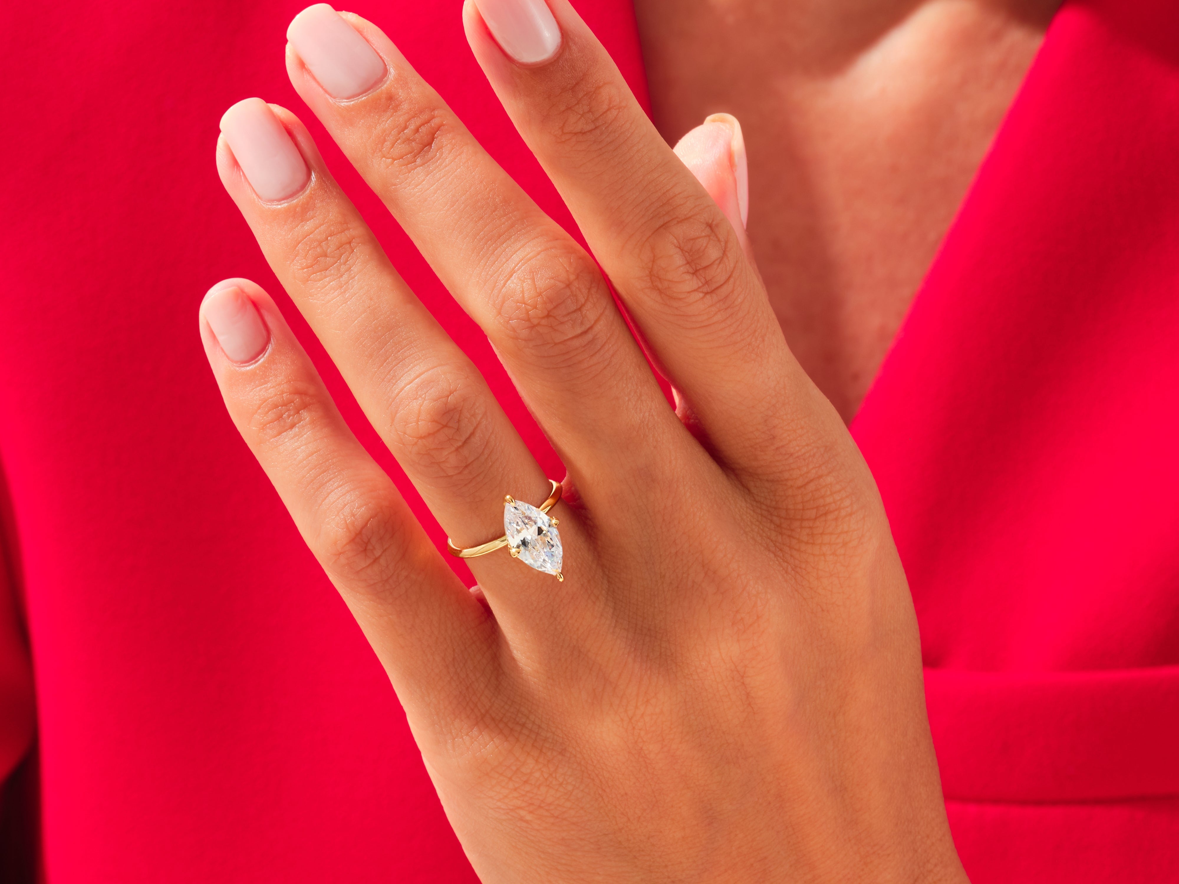 Knife Edge Marquise Moissanite Engagement Ring (3.00 CT)