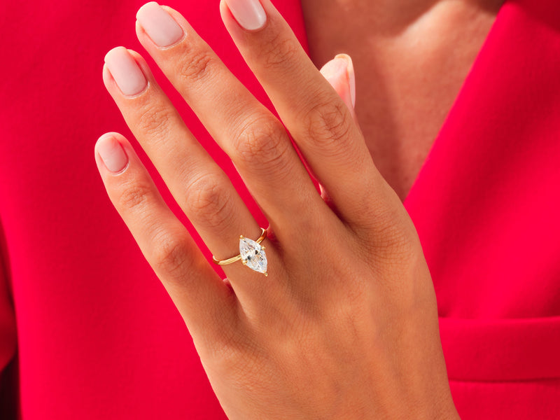 Knife Edge Marquise Lab Grown Diamond Engagement Ring (3.00 CT)
