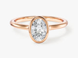 Bezel Oval Moissanite Engagement Ring (1.00 CT)