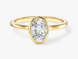 Bezel Oval Moissanite Engagement Ring (1.00 CT)