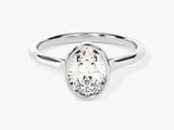Bezel Oval Diamond Engagement Ring (1.50 CT)