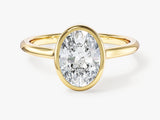 Bezel Oval Moissanite Engagement Ring (2.00 CT)