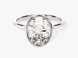Bezel Oval Diamond Engagement Ring (3.00 CT)