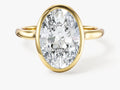 Bezel Oval Lab Grown Diamond Engagement Ring (3.00 CT)