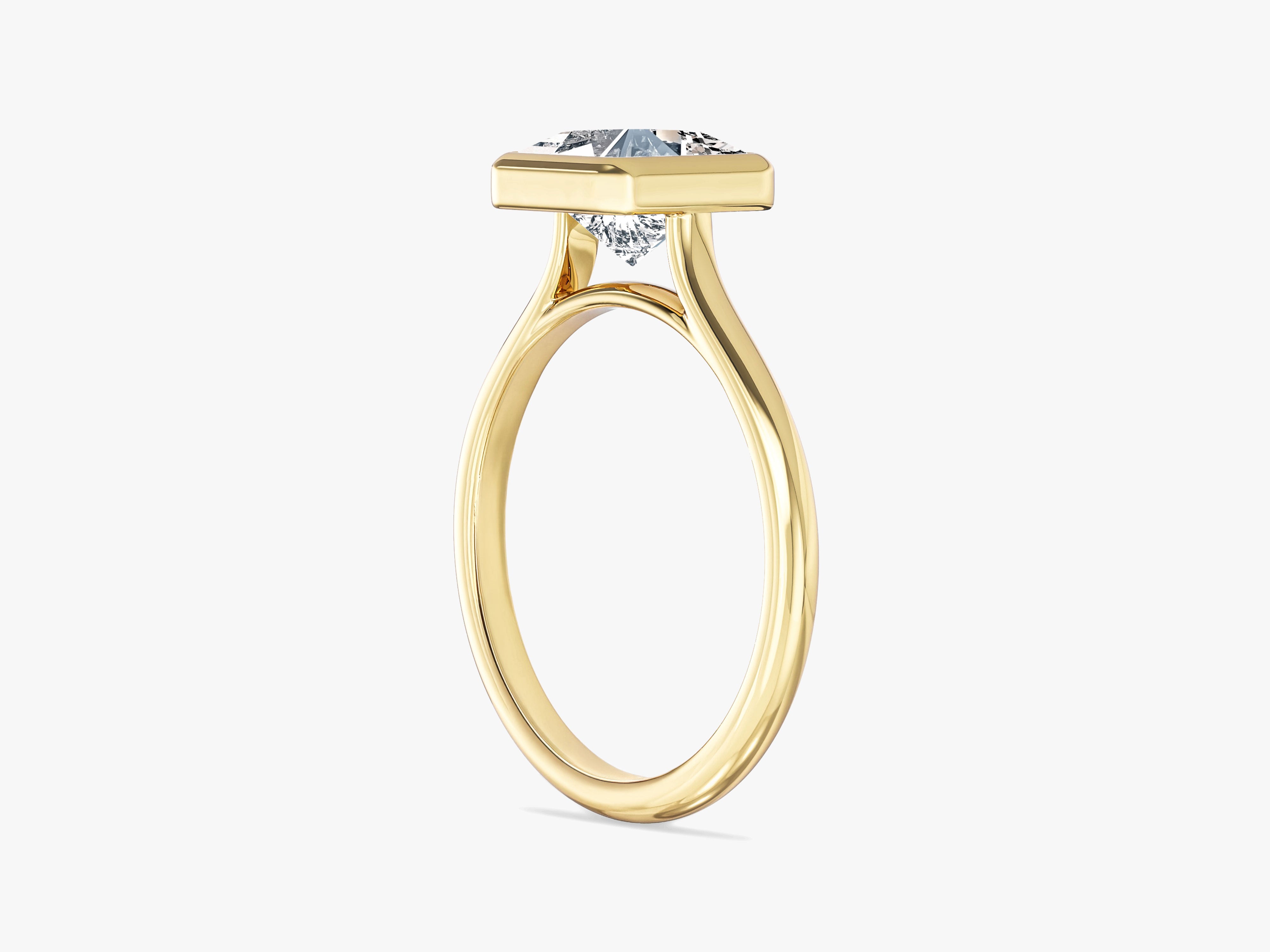 Bezel Princess Moissanite Engagement Ring (1.50 CT)