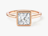Bezel Princess Moissanite Engagement Ring (1.50 CT)