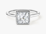 Bezel Princess Moissanite Engagement Ring (1.50 CT)