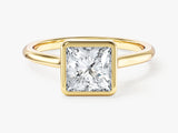 Bezel Princess Moissanite Engagement Ring (1.50 CT)