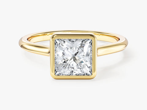 Bezel Princess Moissanite Engagement Ring (1.50 CT)