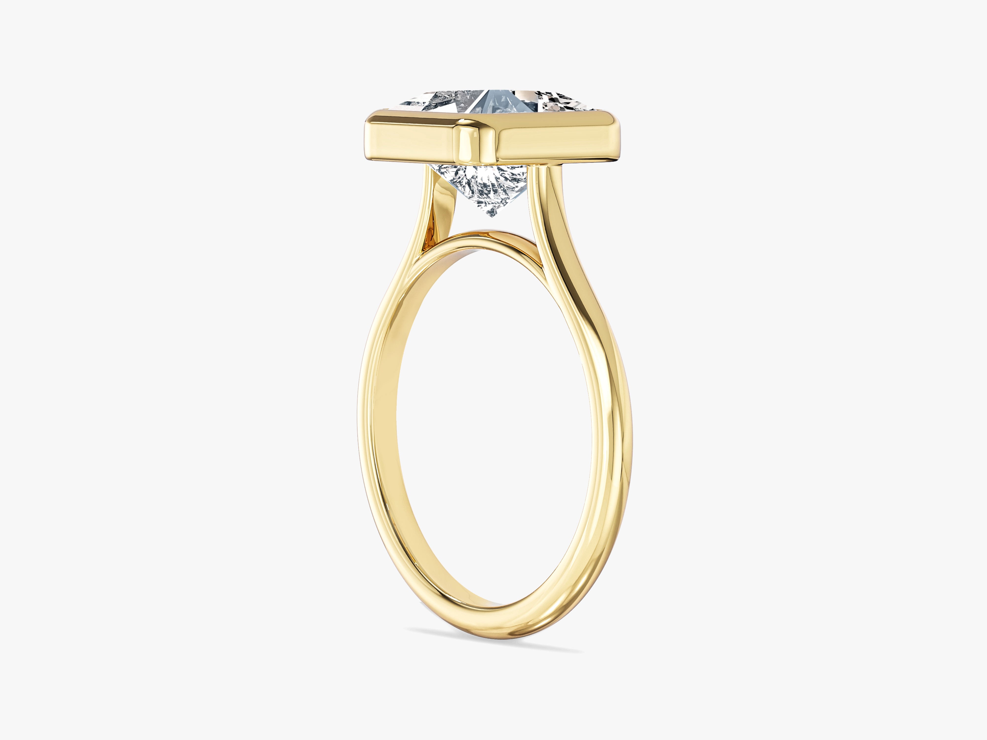 Bezel Princess Moissanite Engagement Ring (3.00 CT)