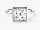 Bezel Princess Lab Grown Diamond Engagement Ring (3.00 CT)