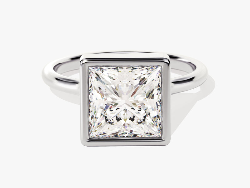 Bezel Princess Lab Grown Diamond Engagement Ring (3.00 CT)