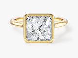 Bezel Princess Lab Grown Diamond Engagement Ring (3.00 CT)