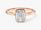 Bezel Emerald Lab Grown Diamond Engagement Ring (1.00 CT)