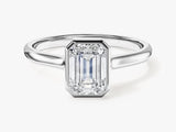 Bezel Emerald Lab Grown Diamond Engagement Ring (1.00 CT)