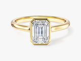 Bezel Emerald Lab Grown Diamond Engagement Ring (1.00 CT)
