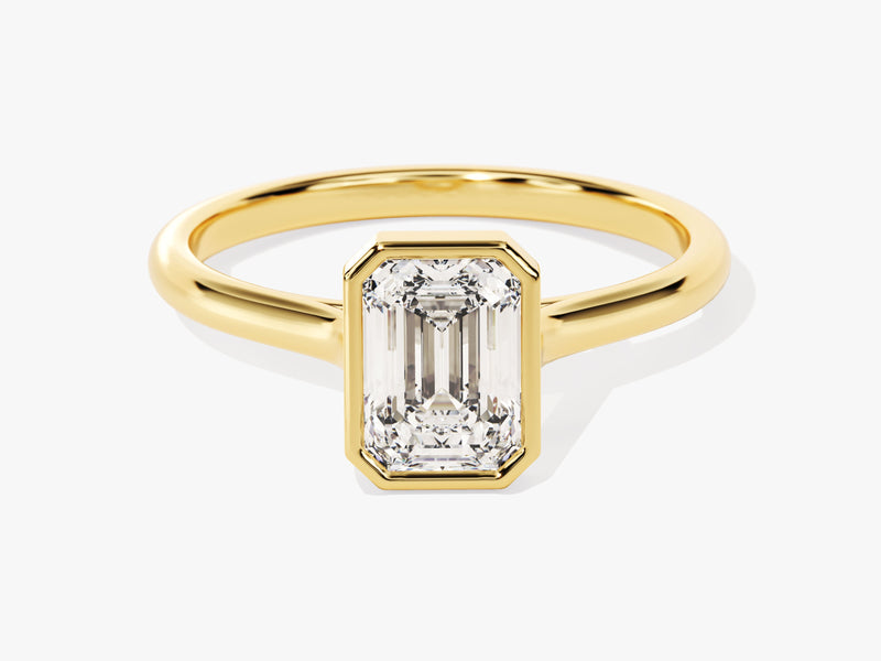 Bezel Emerald Diamond Engagement Ring (1.00 CT)