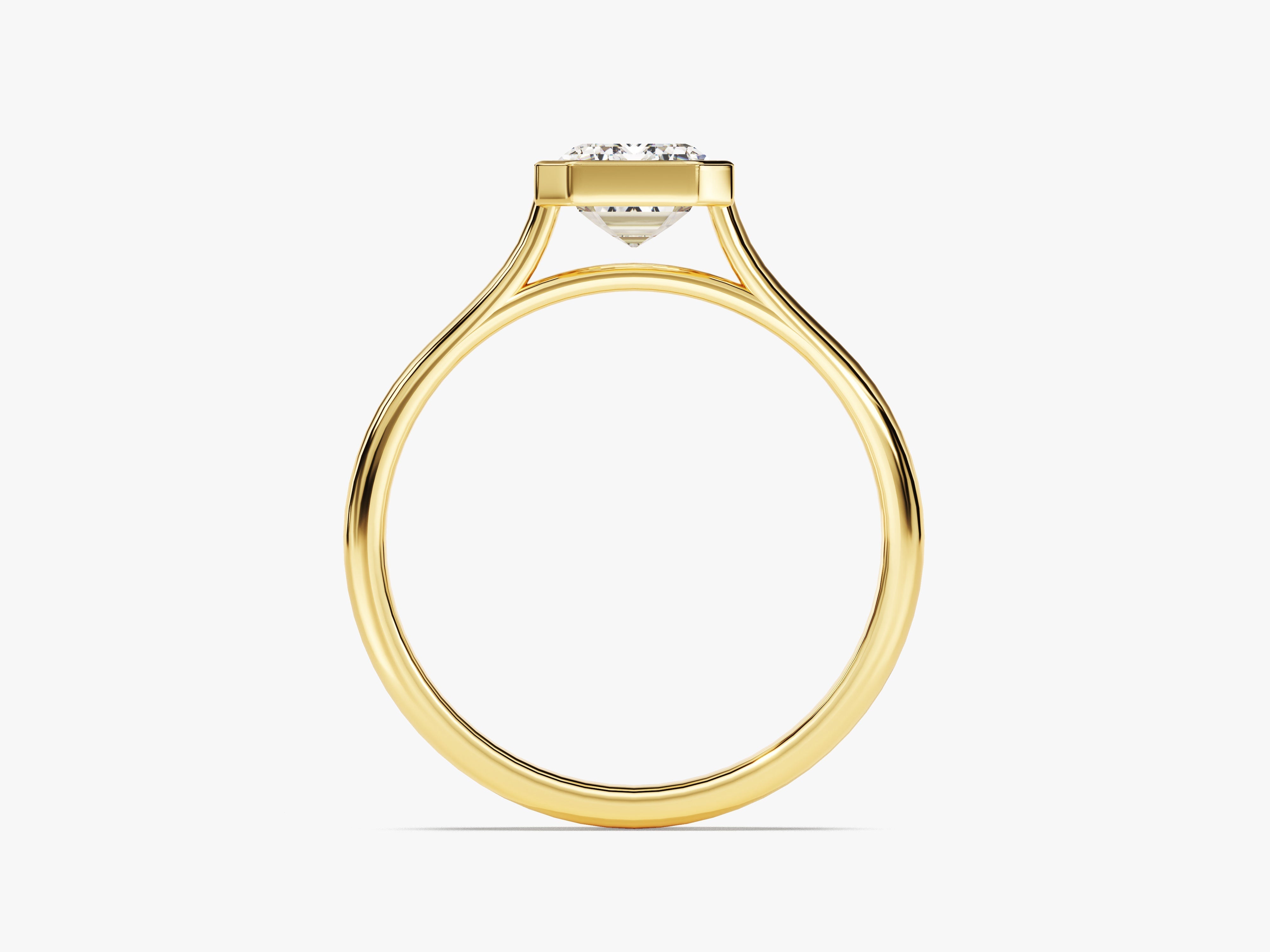 Bezel Emerald Diamond Engagement Ring (1.50 CT)