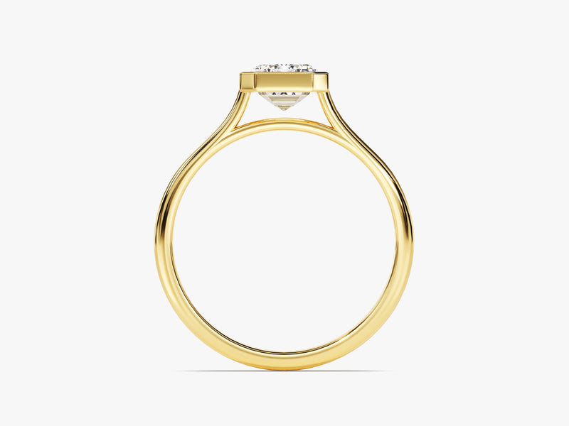 Bezel Emerald Diamond Engagement Ring (1.50 CT)