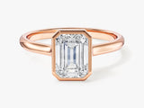 Bezel Emerald Moissanite Engagement Ring (1.50 CT)
