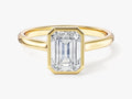 Bezel Emerald Moissanite Engagement Ring (1.50 CT)