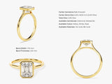 Bezel Emerald Moissanite Engagement Ring (2.00 CT)