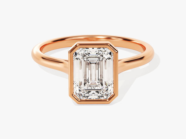 Bezel Emerald Lab Grown Diamond Engagement Ring (2.00 CT)