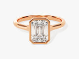 Bezel Emerald Diamond Engagement Ring (2.00 CT)