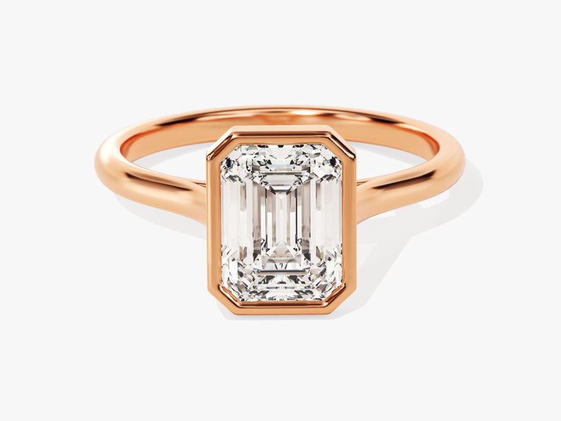 Bezel Emerald Diamond Engagement Ring (2.00 CT)