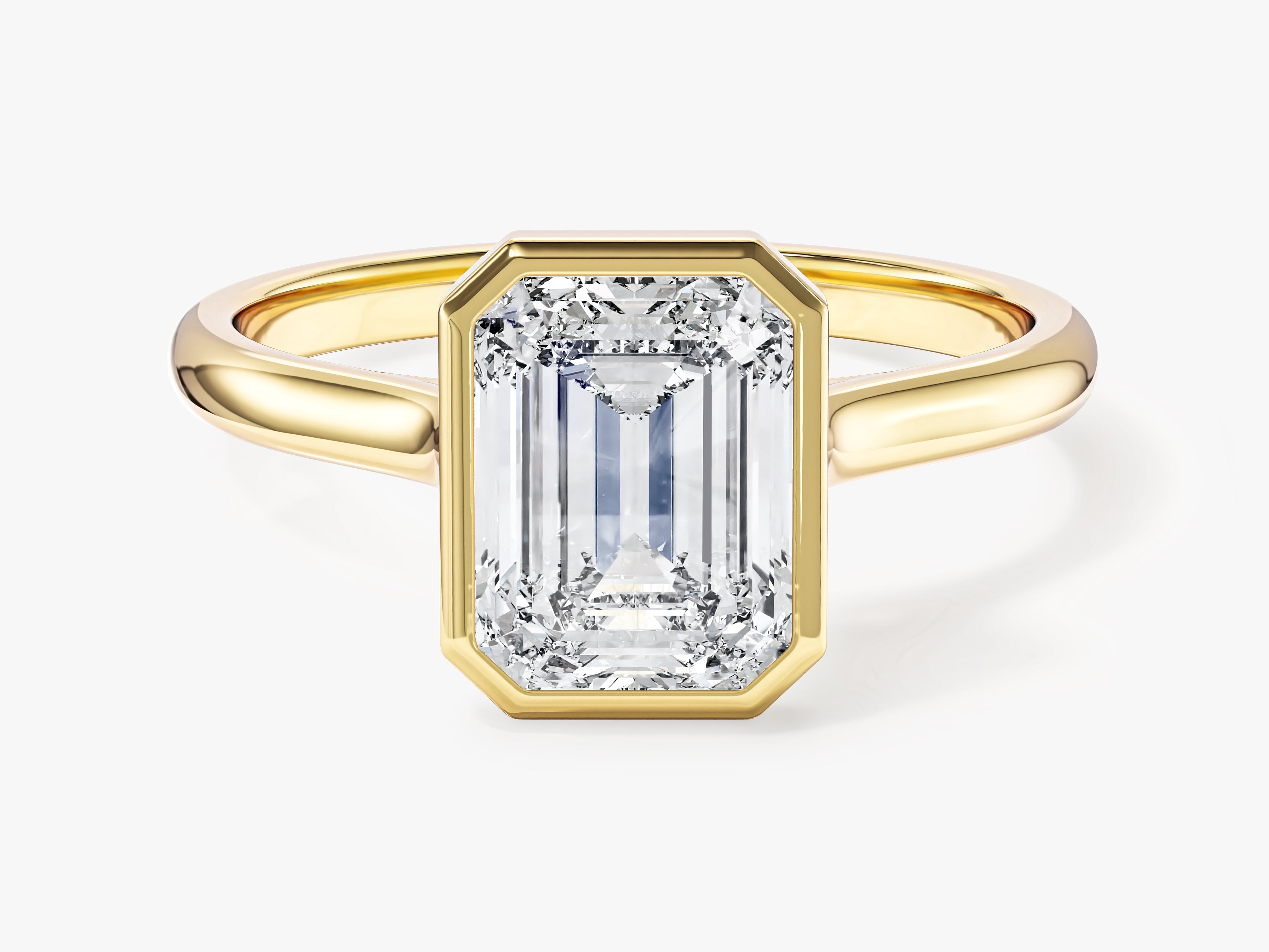 Bezel Emerald Lab Grown Diamond Engagement Ring (2.00 CT)