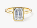 Bezel Emerald Lab Grown Diamond Engagement Ring (2.00 CT)
