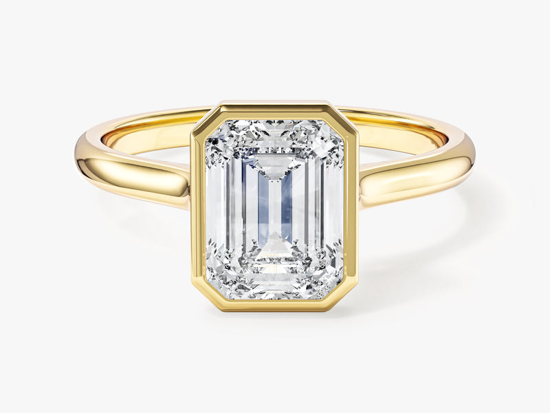 Bezel Emerald Lab Grown Diamond Engagement Ring (2.00 CT)