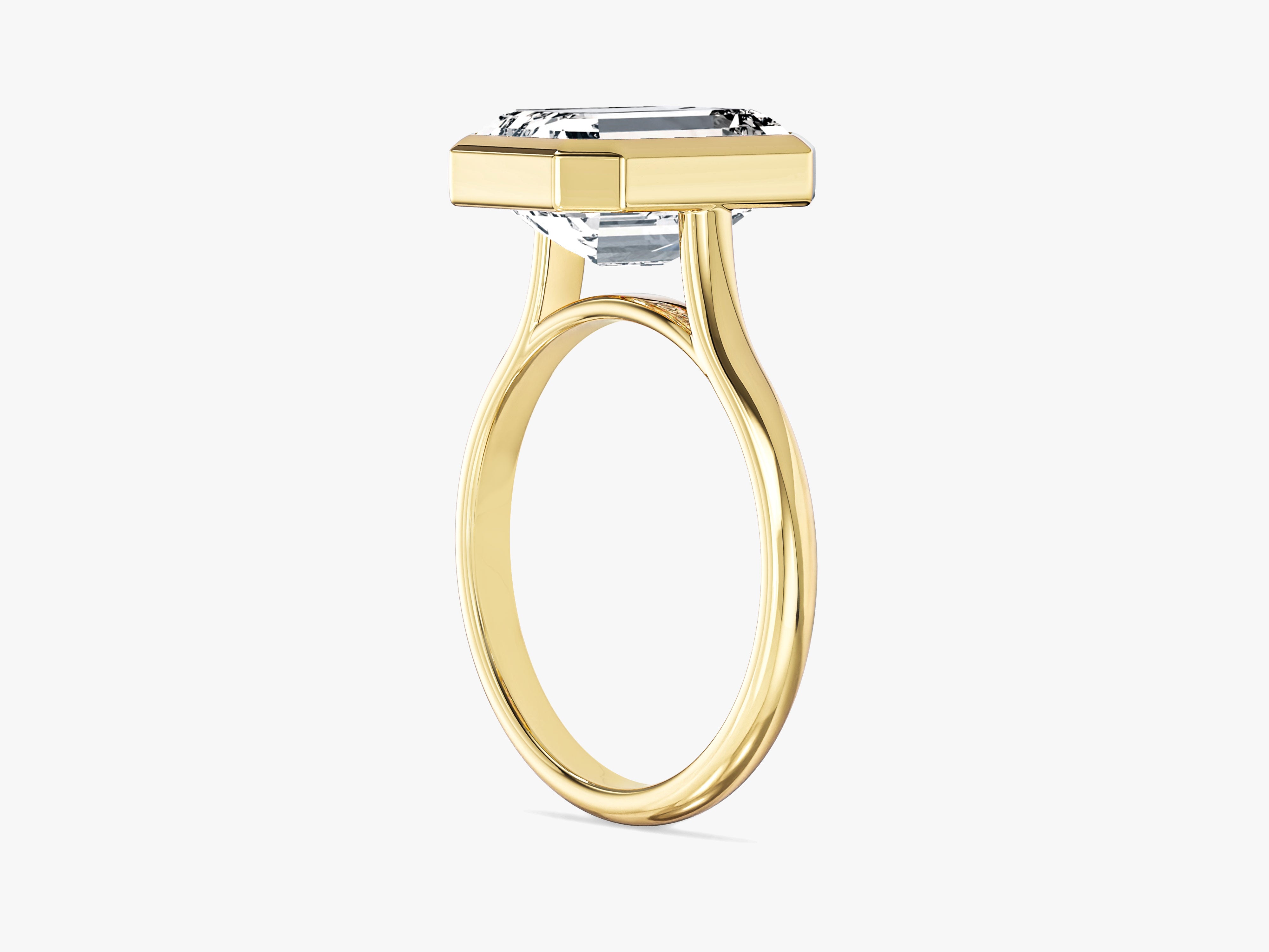 Bezel Emerald Moissanite Engagement Ring (3.00 CT)