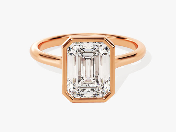 Bezel Emerald Diamond Engagement Ring (3.00 CT)